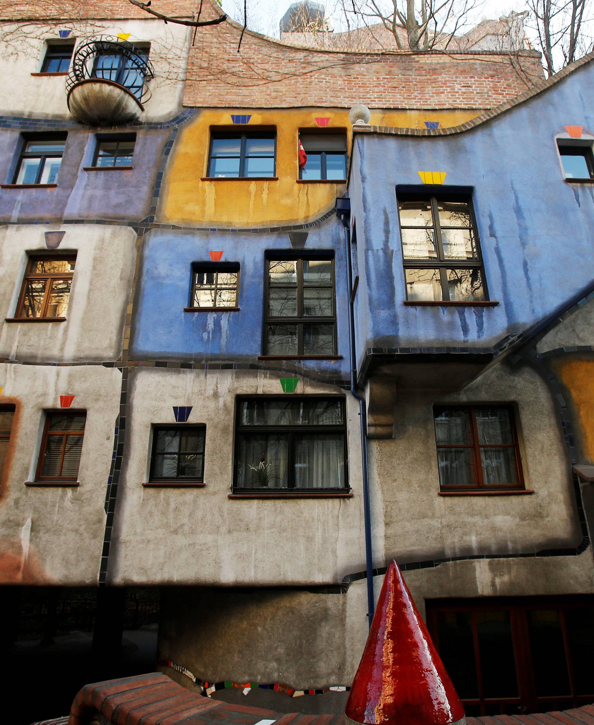 The Hundertwasser House landmark is seen in Vienna