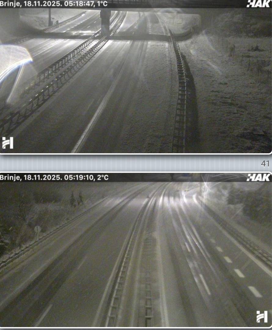 VIDEO Snježni kaos na A1: Kamion se prevrnuo  kod  Ogulina. Prekinut promet