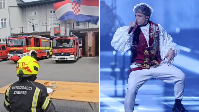 VIDEO Koja podrška! Vatrogasci iz Zagreba uz lazanje bodre Baby Lasagnu na Eurosongu...