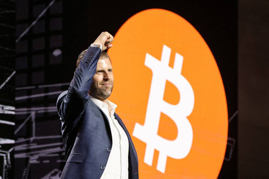 FILE PHOTO: Eric Trump, Executive Vice President of the Trump Organization, attends the Bitcoin Asia conference, in Hong Kong