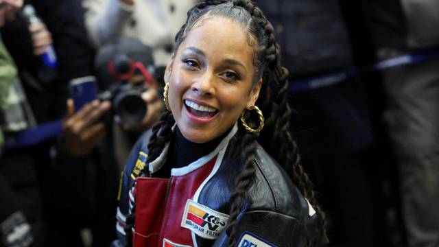 Singer Alicia Keys performs at St. Pancras International Station in London