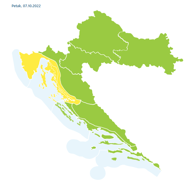 Zbog jake bure u dvije regije u petak na snazi žuti meteoalarm