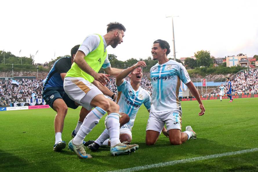 Rijeka: Slavlje igrača Rijeke nakon gola u finalu SuperSport Hrvatskog nogometnog kupa