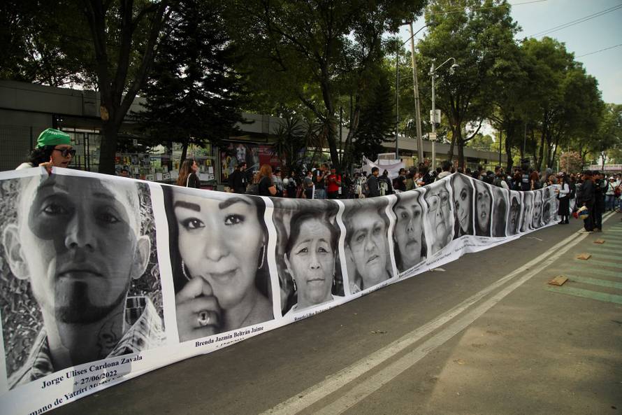 Protest march ahead of the opening match of the 2026 FIFA World Cup, in Mexico City