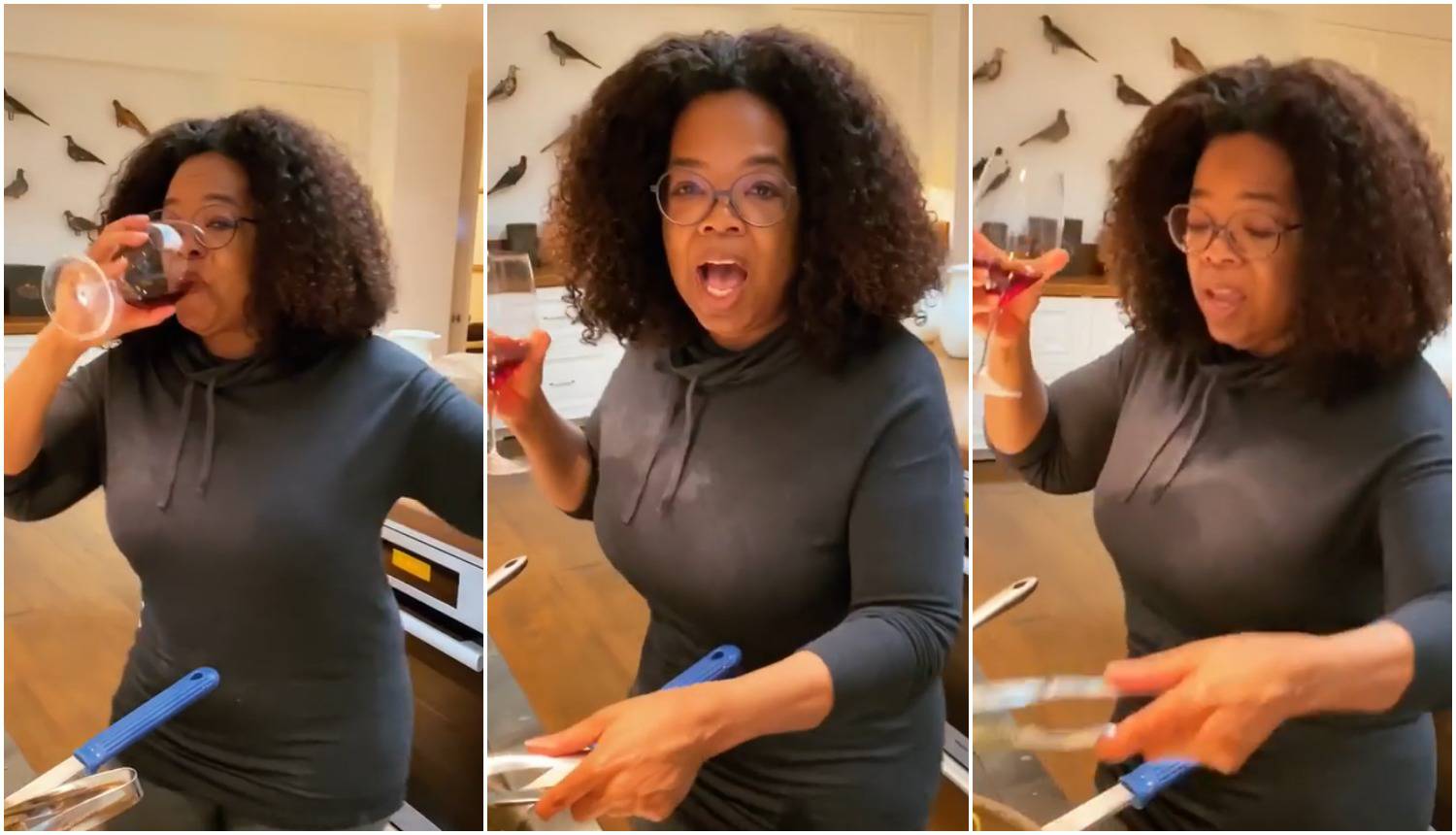 Oprah je opuštena u karanteni: Kuha, pjeva, pleše i nazdravlja