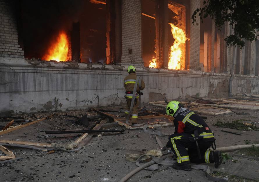 Russian drone and missile strike in Kyiv