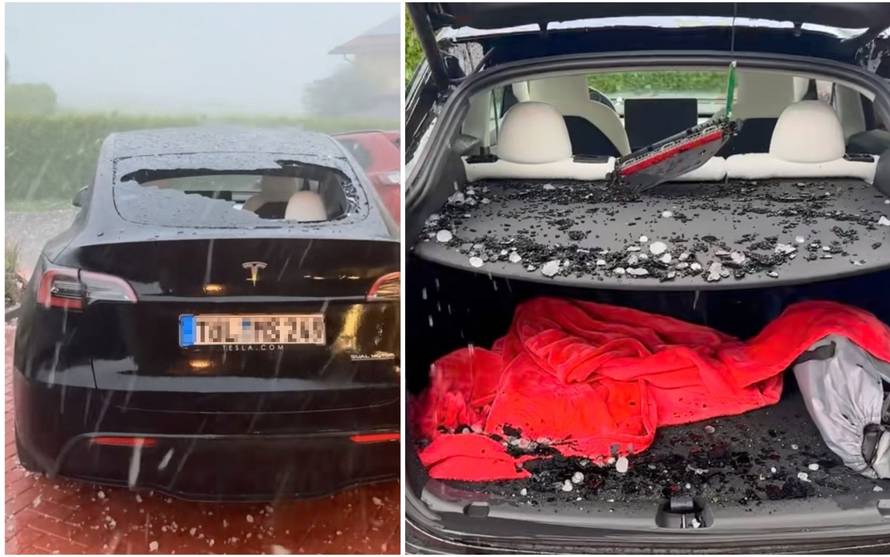 VIDEO Pogledajte kako mu je tuča uništila Teslu: Staklo puklo kao od šale, svi komentiraju...