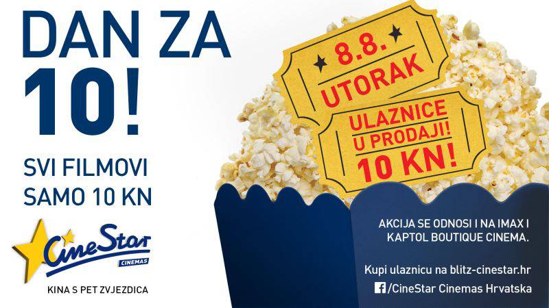 'Dan za 10': Najbolji kino dan u godini još jednom je pred nama