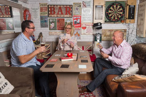 WIFE BUILDS HUSBAND PUB IN GARDEN