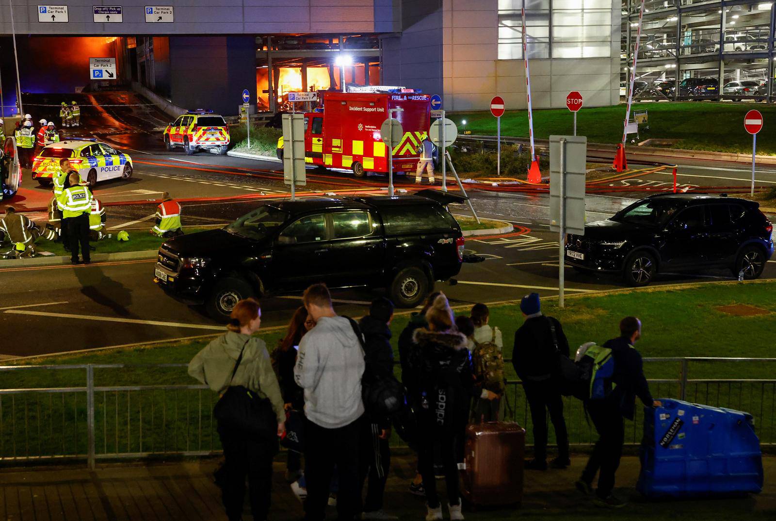 Fire in Terminal Car Park 2 at London Luton airport