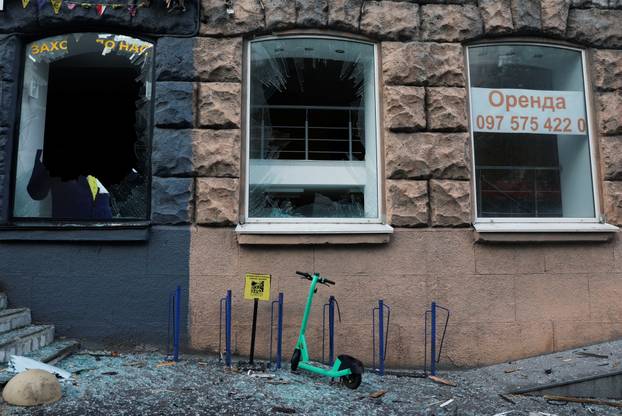 Aftermath of a Russian drone and missile attack in Kyiv