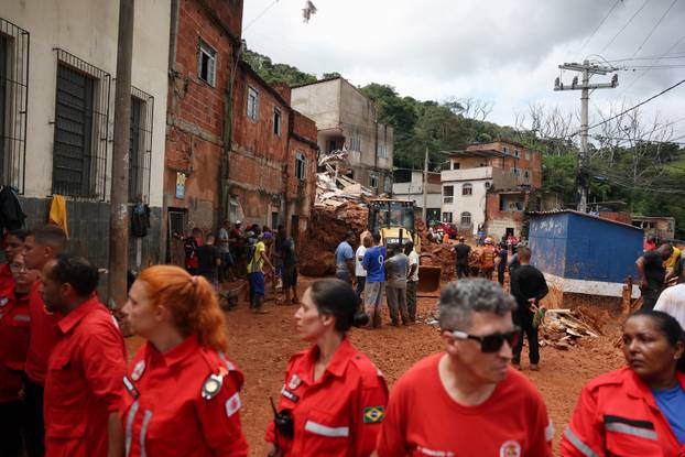 Aftermath of heavy rains in southeastern Brazil