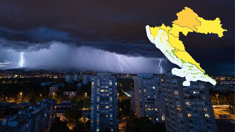 Tuča, grmljavina i olujni vjetar mogući u Zagrebu i na sjeveru. DHMZ upalio narančasti alarm