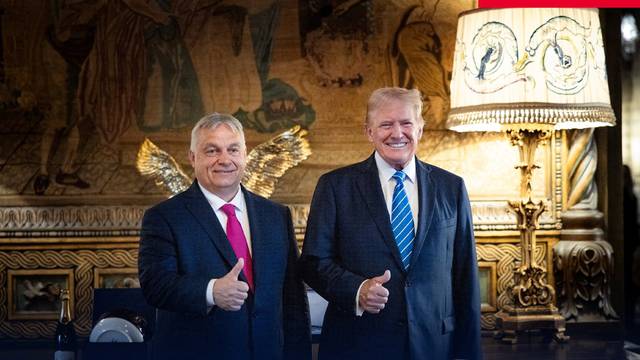 Hungarian Prime Minister Viktor Orban meets Donald Trump at Trump's Mar-a-Lago home in Florida