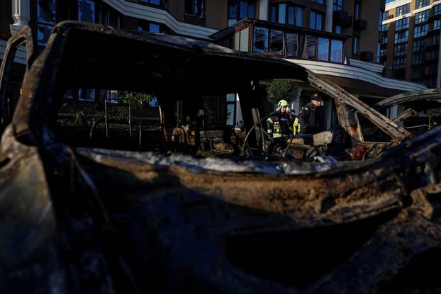 Aftermath of a Russian missile and drone attack in Kyiv