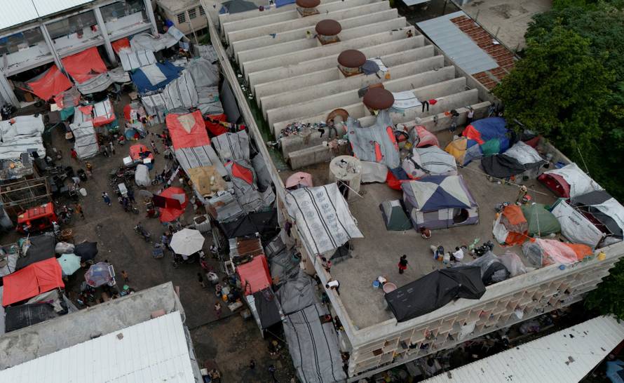Violence-displaced victims shelter in Port-au-Prince