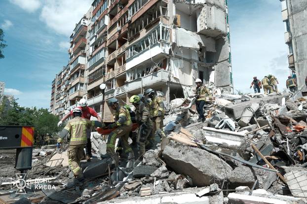 Aftermath of a Russian missile and drone attack in Kyiv