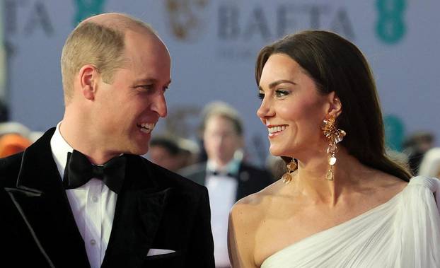 Britain's Prince William and Catherine, Princess of Wales, attend 2023 BAFTA Film Awards in London