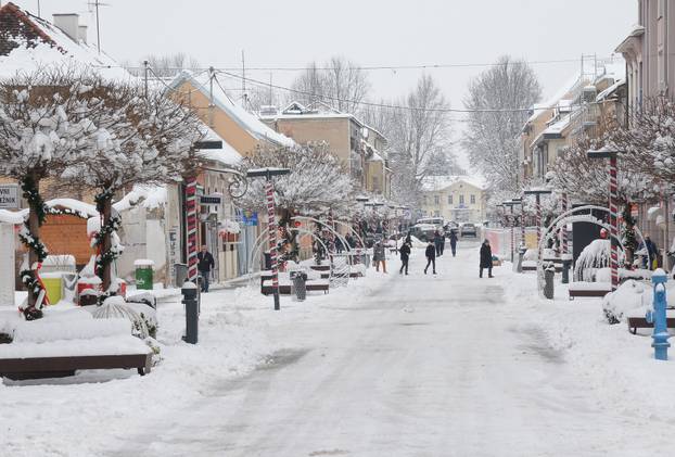 Snijeg je prekrio Sisak 