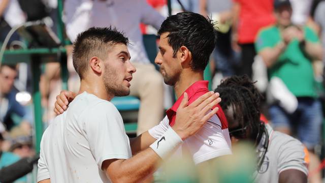 Novak Djokovic contre Borna Coric lors du tournoi "Rolex Monte-Carlo Masters 2018" Ã  Roquebrune Cap Martin