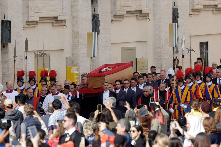 Pope Francis' coffin is transferred to St. Peter's Basilica