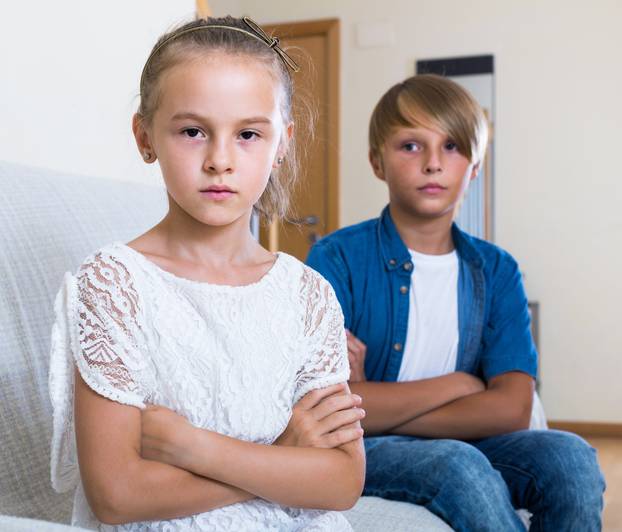 First amorousness:  girl and couple of kids apart