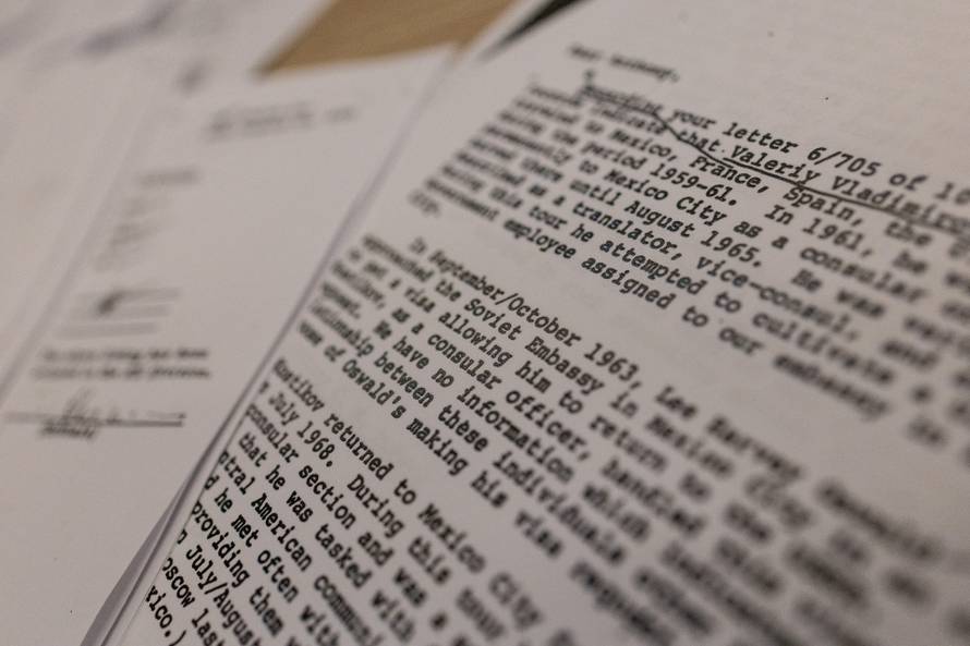 Documents related to the 1963 assassination of President John F. Kennedy released following an order from U.S. President Donald Trump, in Washington D.C.