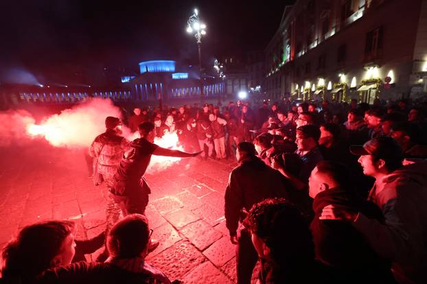 Supercoppa Italiana - Final - Napoli fans celebrate after the final