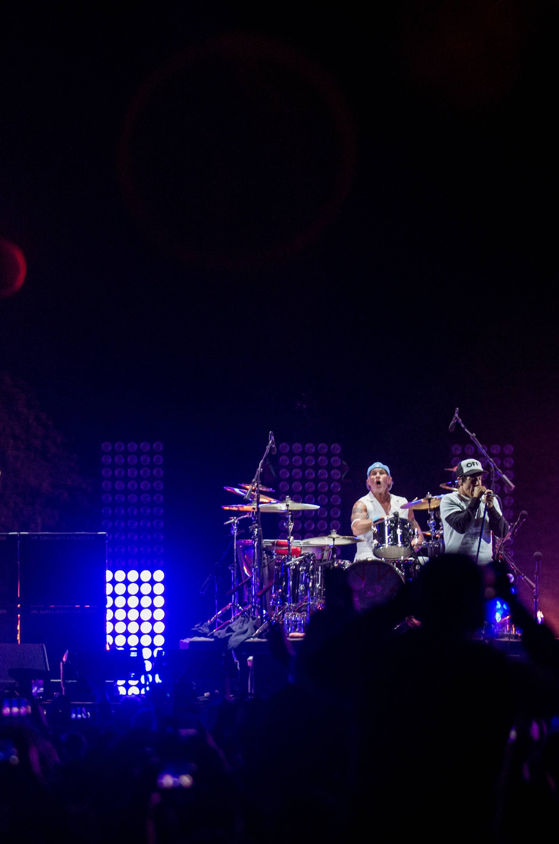 Red Hot Chili Peppers perform at Giza Pyramids