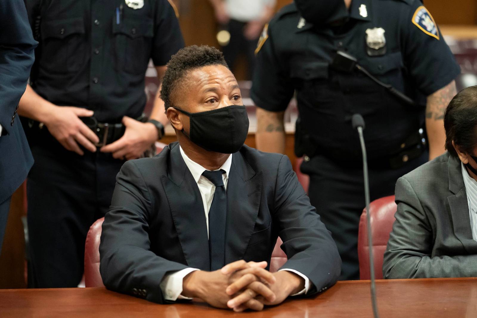 Actor Cuba Gooding Jr. departs after a hearing at New York Criminal Court in the Manhattan borough of New York