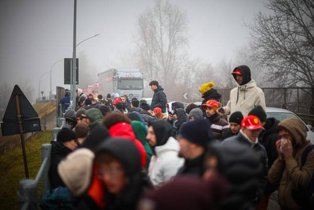 MOTORI - Formula 1 - Ferrari supporters for the first time of Lewis Hamilton on Ferrari F1