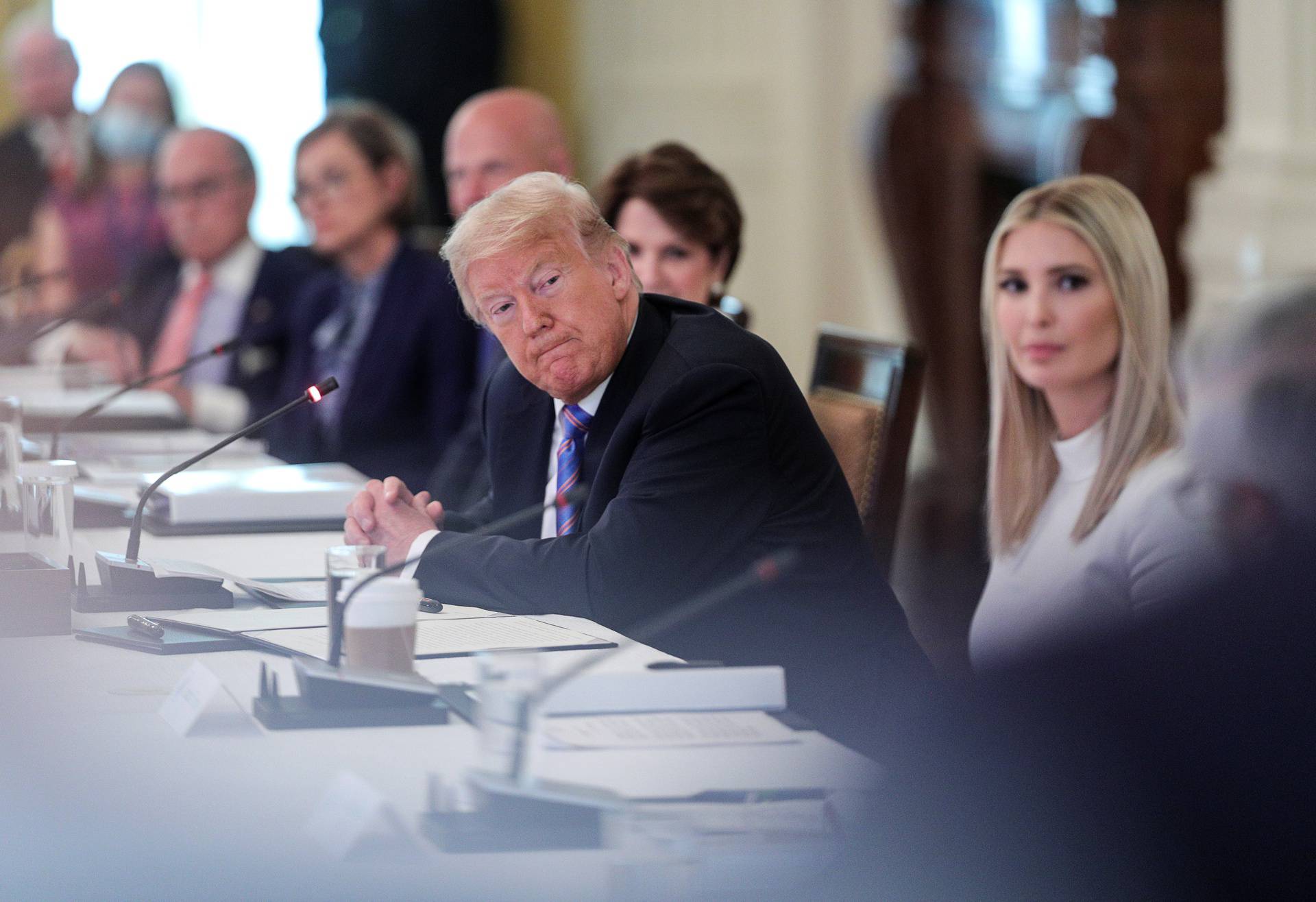 U.S. President Trump hosts workforce advisory board meeting at the White House in Washington