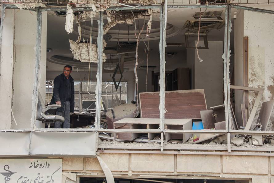 Aftermath of an Israeli and the U.S. strike on Gandhi Hotel Hospital, in Tehran