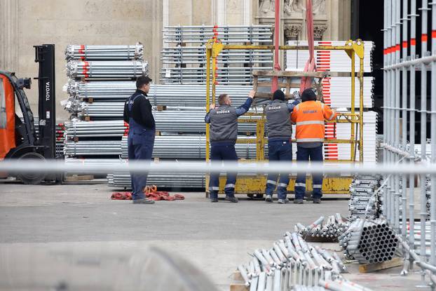 Zagreb: Postavljanje nove skele za katedralu