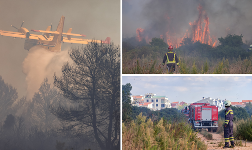 FOTO Vatrogasci se i dalje bore s vatrenom stihijom kod Zadra: 'Stigla su i dvije zračne snage'