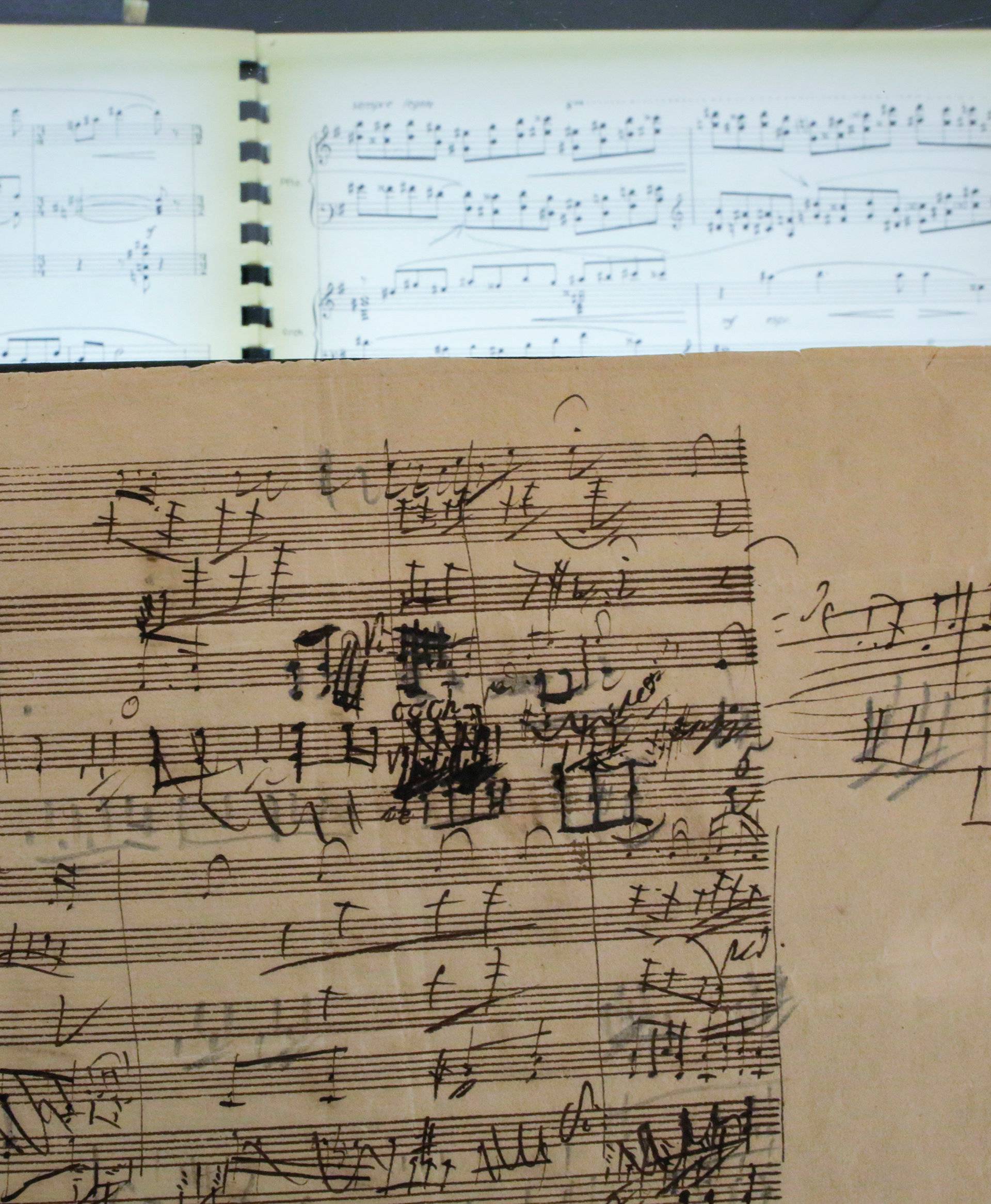 A rare autograph manuscript by Beethoven is displayed at Bonhams auction house in New York