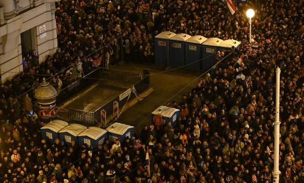 Zagreb: Doček brončanih rukometaša, pogled iz zraka 