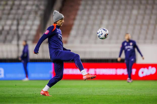 Split: Trening nogometaša reprezentacije Hrvatske na Poljudu