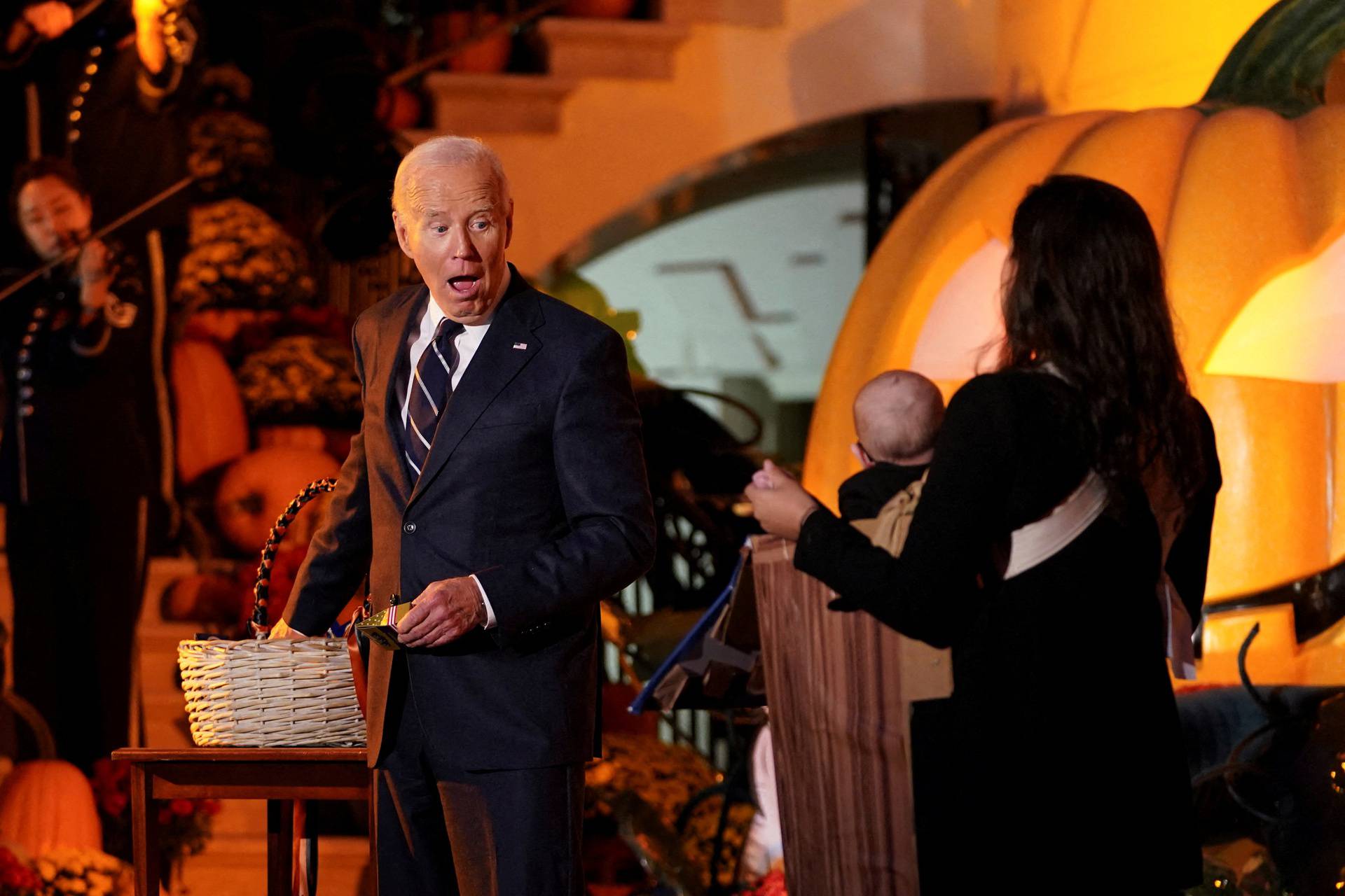 U.S. President Joe Biden hosts trick-or-treaters celebration at the White House in Washington