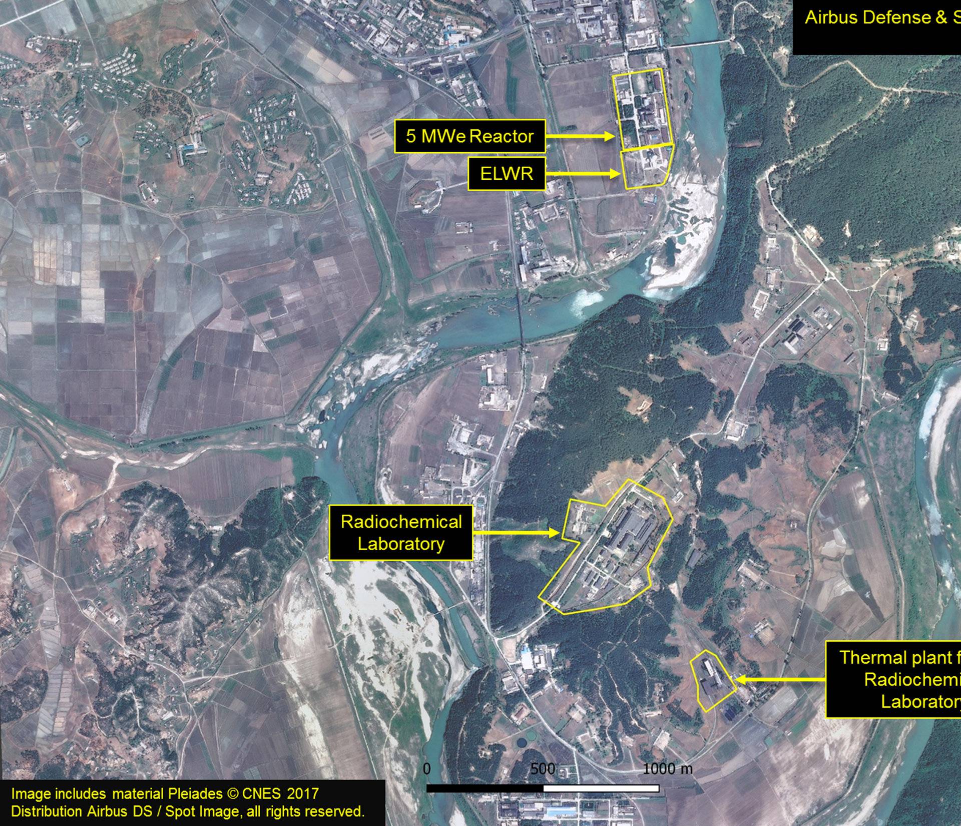 A satellite image of the radiochemical laboratory at the Yongbyon nuclear plant in North Korea