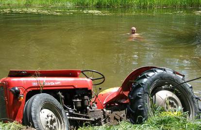 Traktor je nakon tehničkog završio potopljen u jezeru