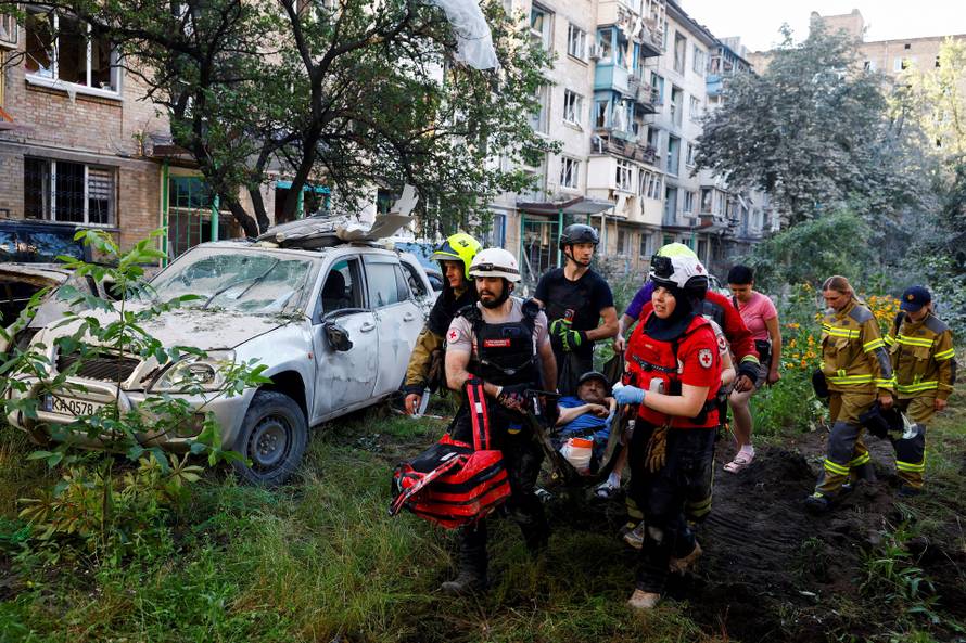 Aftermath of overnight Russian missile and drone strikes, in Kyiv
