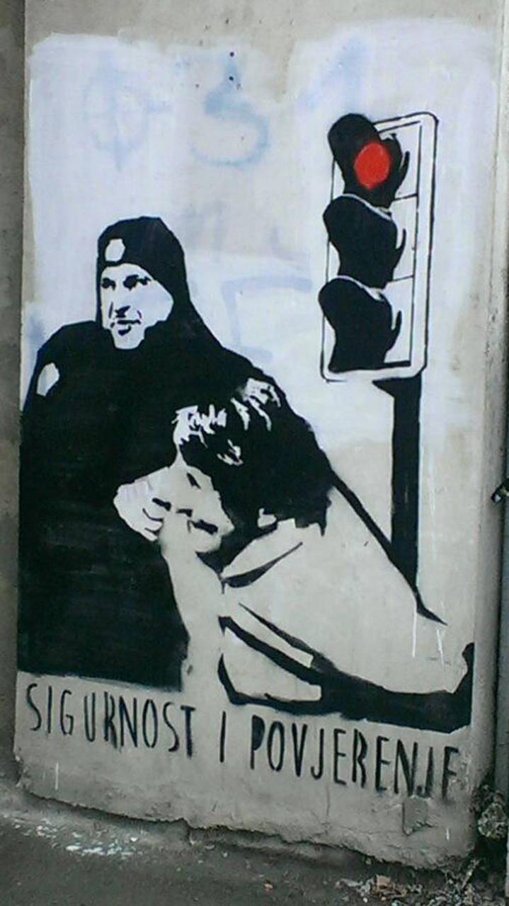 Na mjestu privođenja žene u Osijeku je "osvanuo" grafit