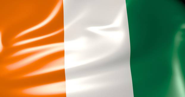 Ireland flag in the wind. 3D illustration. 4K quality