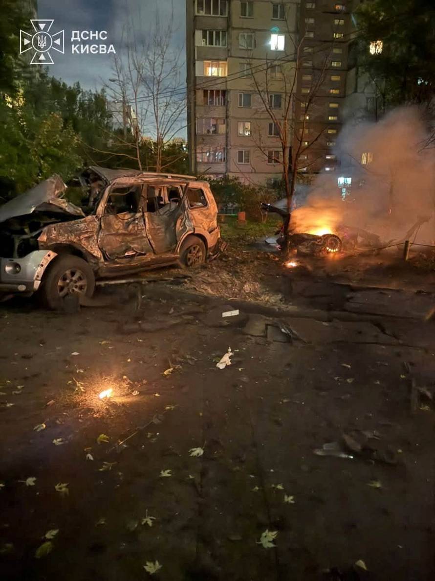 Aftermath of a Russian drone attack in Kyiv