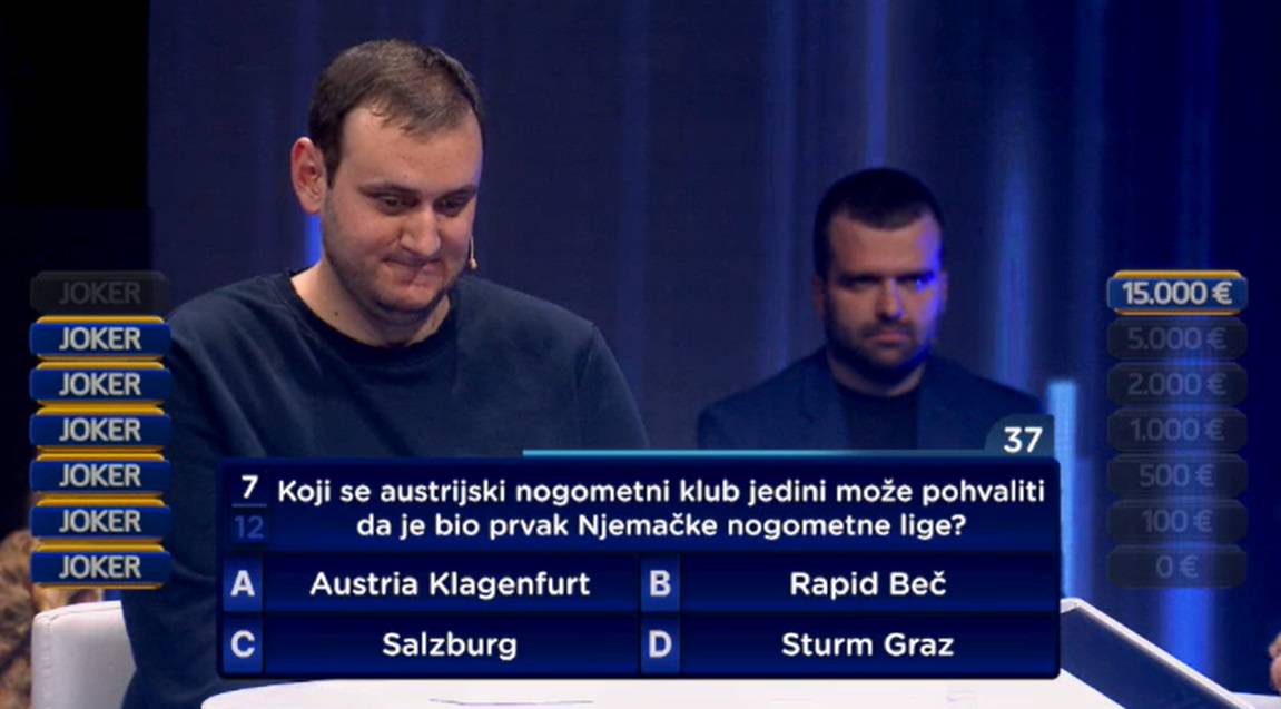 Elio u 'Jokeru' odgovorio točno na prvih devet pitanja, a onda mu je sreća okrenula leđa...