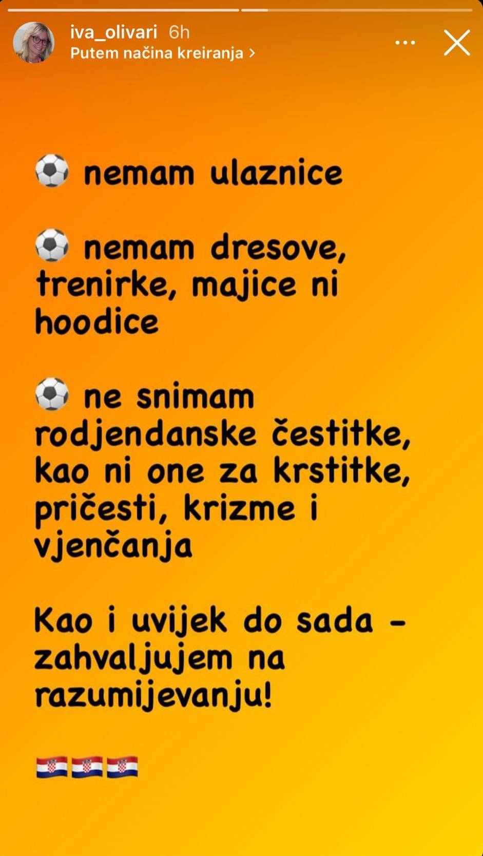 Ivi Olivari je prekipjelo: Nemam ulaznice ni dresove i ne snimam rođendanske te ostale čestitke!