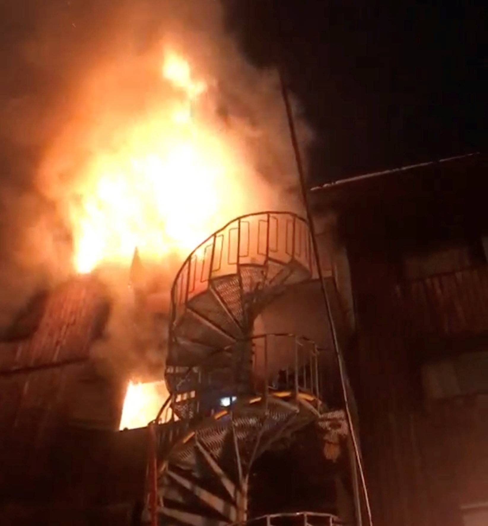 Fire erupts from building at Courchevel ski resort