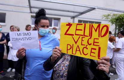 Medicinske sestre na prosvjedu traže dostojanstvene plaće i unaprjeđenje radnog statusa