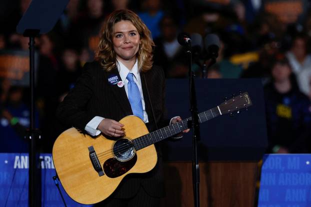 Democratic presidential nominee U.S. Vice President Kamala Harris campaigns in Ann Arbor